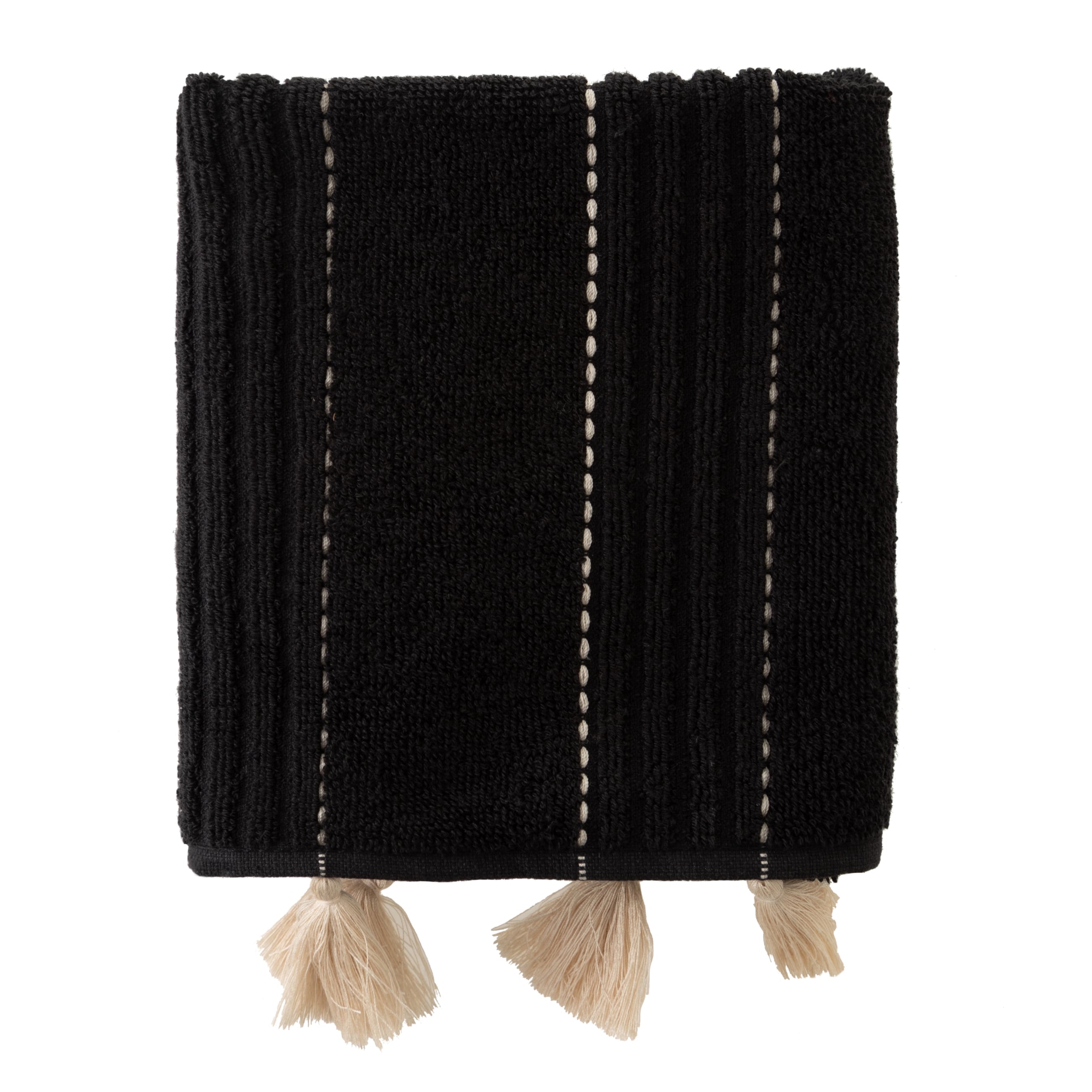 LINDA SİYAH PÜSKÜLLÜ EL HAVLUSU 30X50