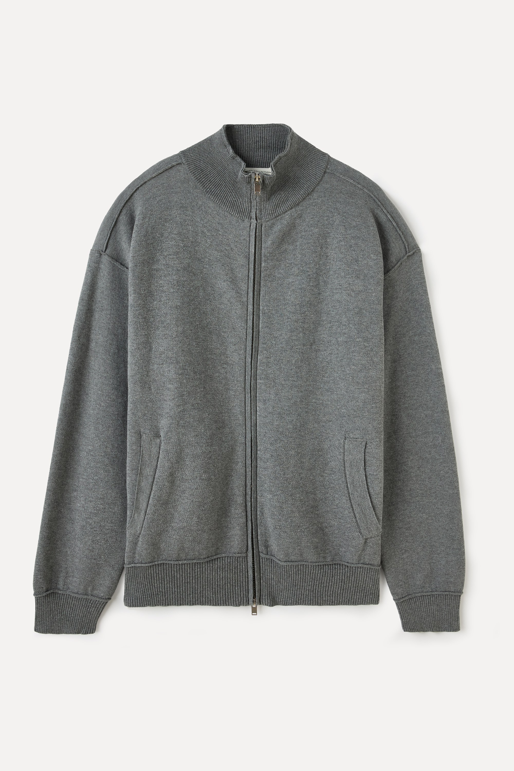 LOOSE FIT DİK YAKA FERMUARLI HIRKA