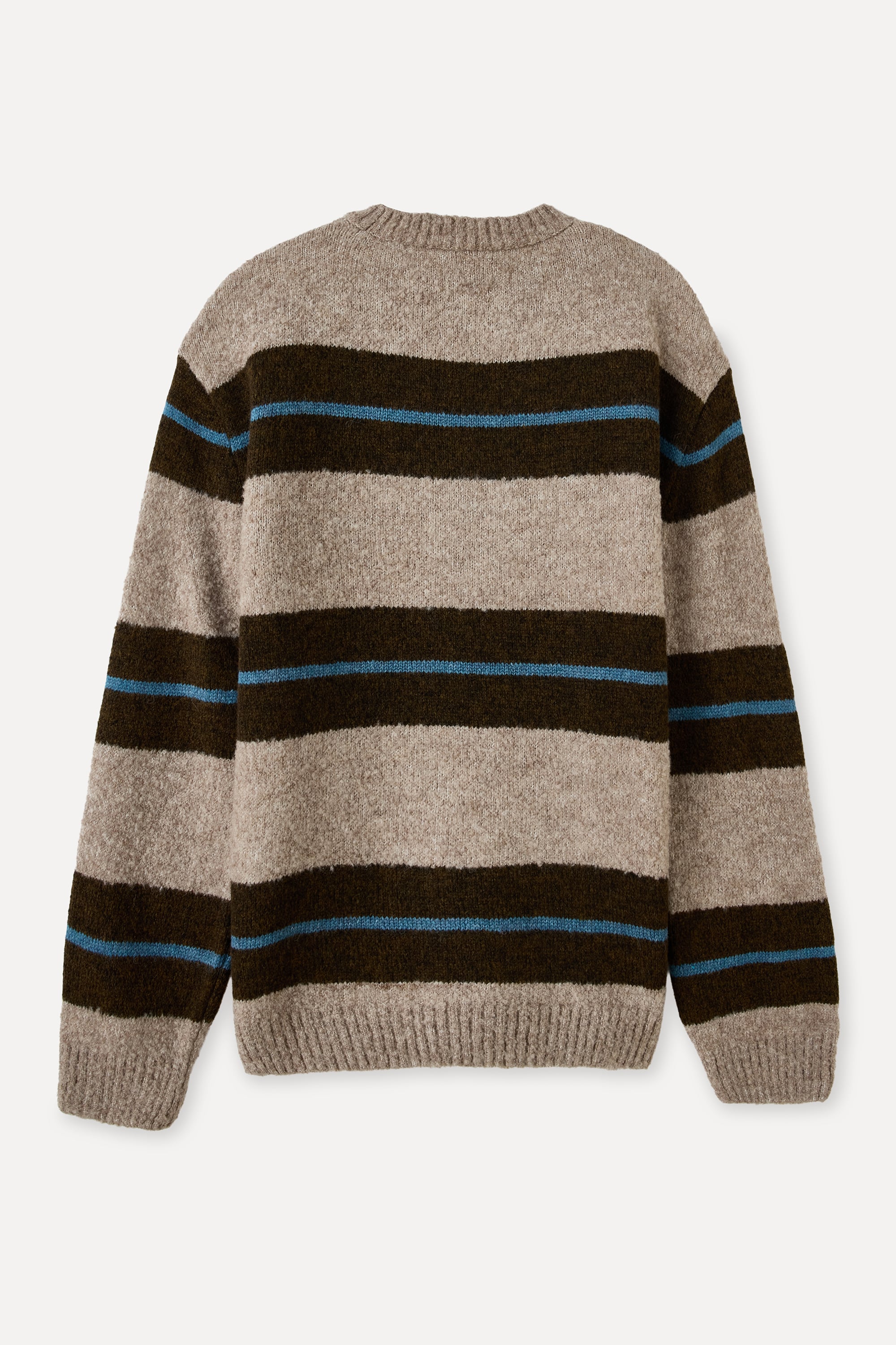 LOOSE FIT ÇİZGİLİ YÜN KARIŞIMLI KAZAK