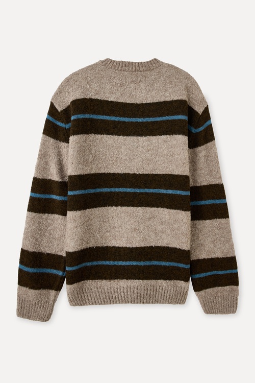 LOOSE FIT ÇİZGİLİ YÜN KARIŞIMLI KAZAK