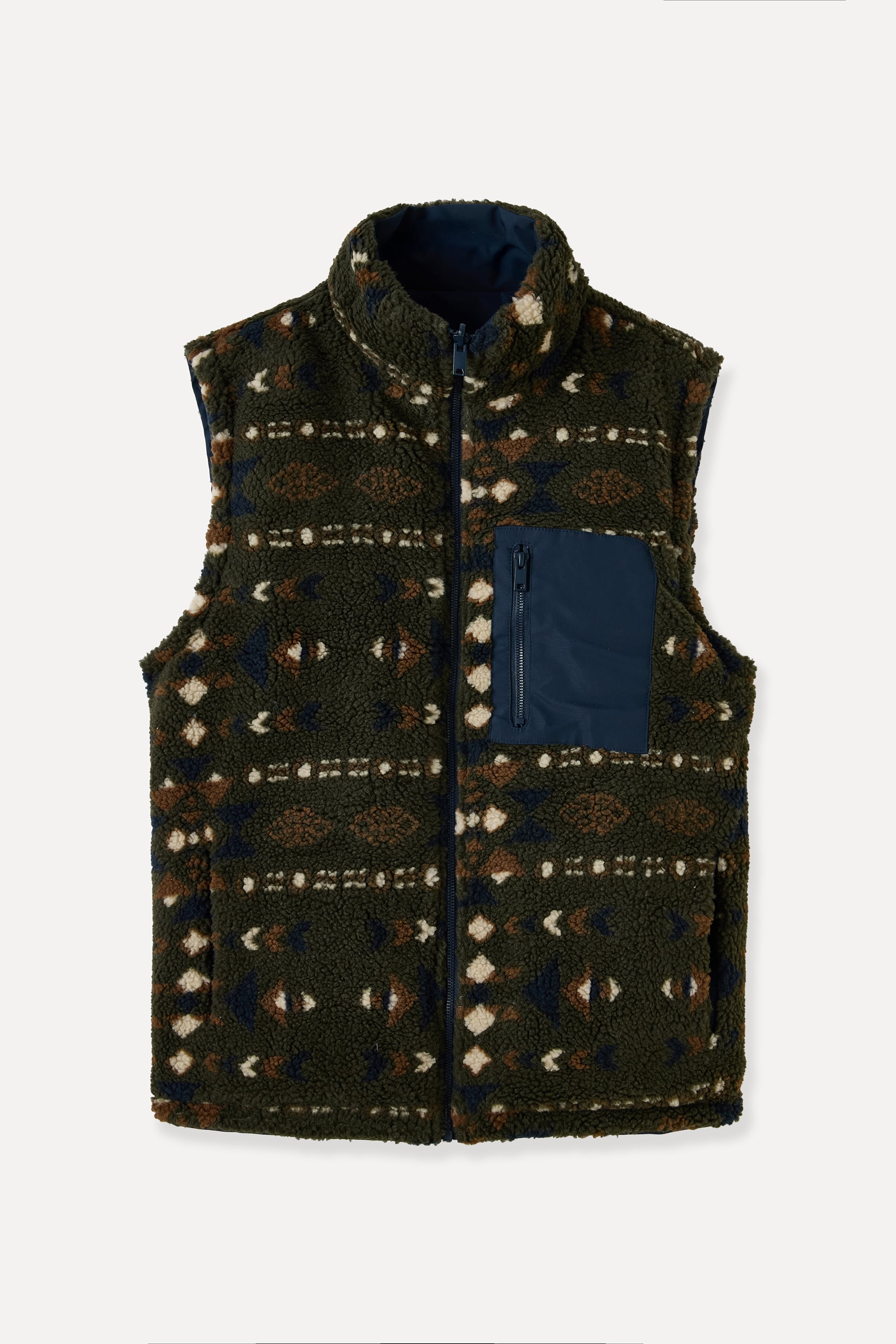 DİK YAKA JAKARLI ÇİFT TARAFLI ŞİŞME YELEK