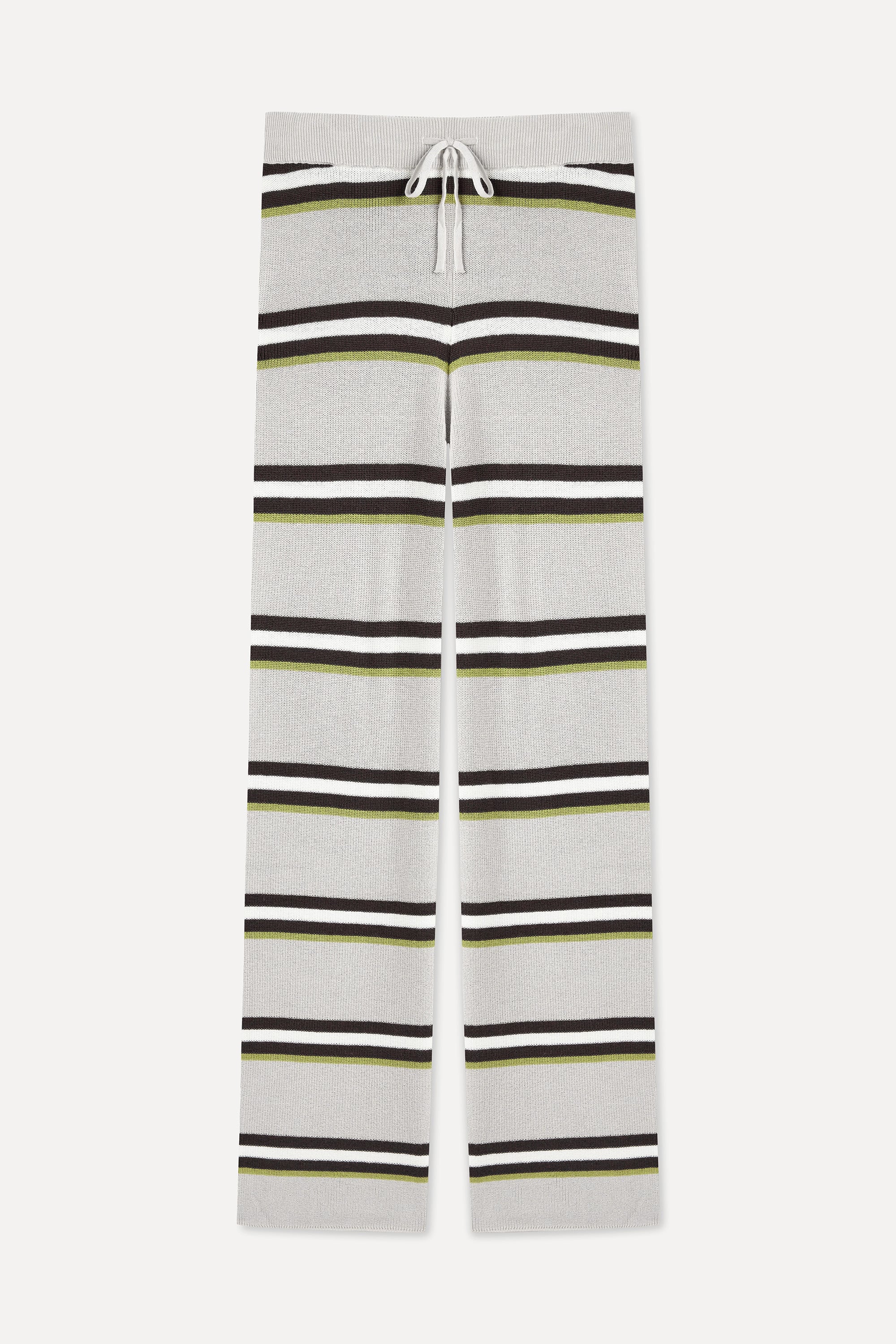 ÇİZGİLİ WIDE LEG BELİ BAĞLAMALI TRİKO PANTOLON