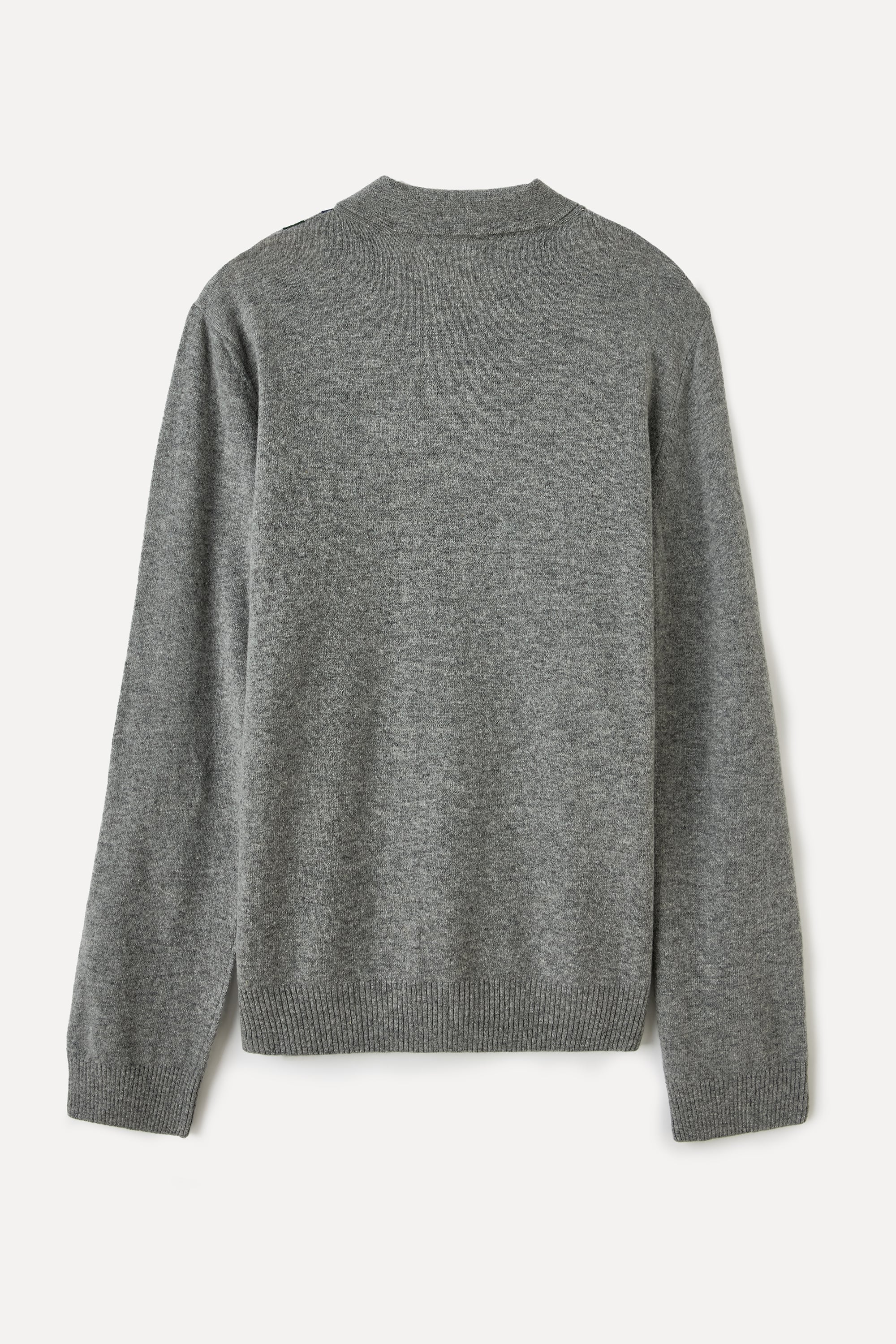 RENK BLOKLU FERMUARLI POLO YAKA YÜNLÜ KAZAK