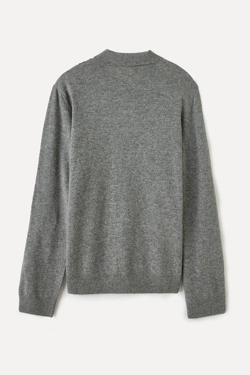  RENK BLOKLU FERMUARLI POLO YAKA YÜNLÜ KAZAK