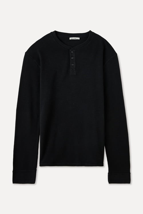 DÜĞMELİ HENLEY YAKA UZUN KOLLU T-SHIRT