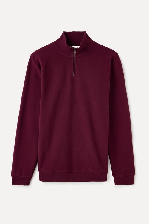 FERMUARLI DİK YAKA SWEATSHIRT