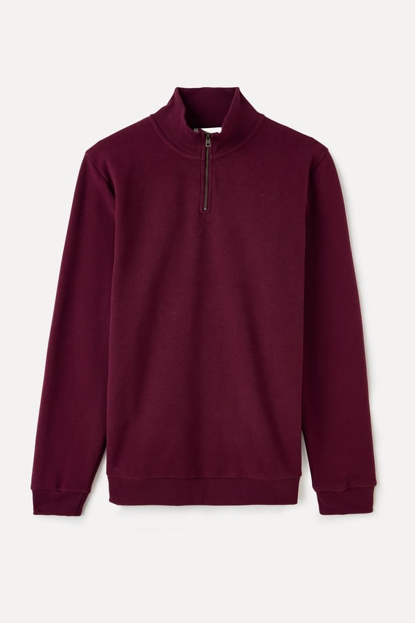 FERMUARLI DİK YAKA SWEATSHIRT