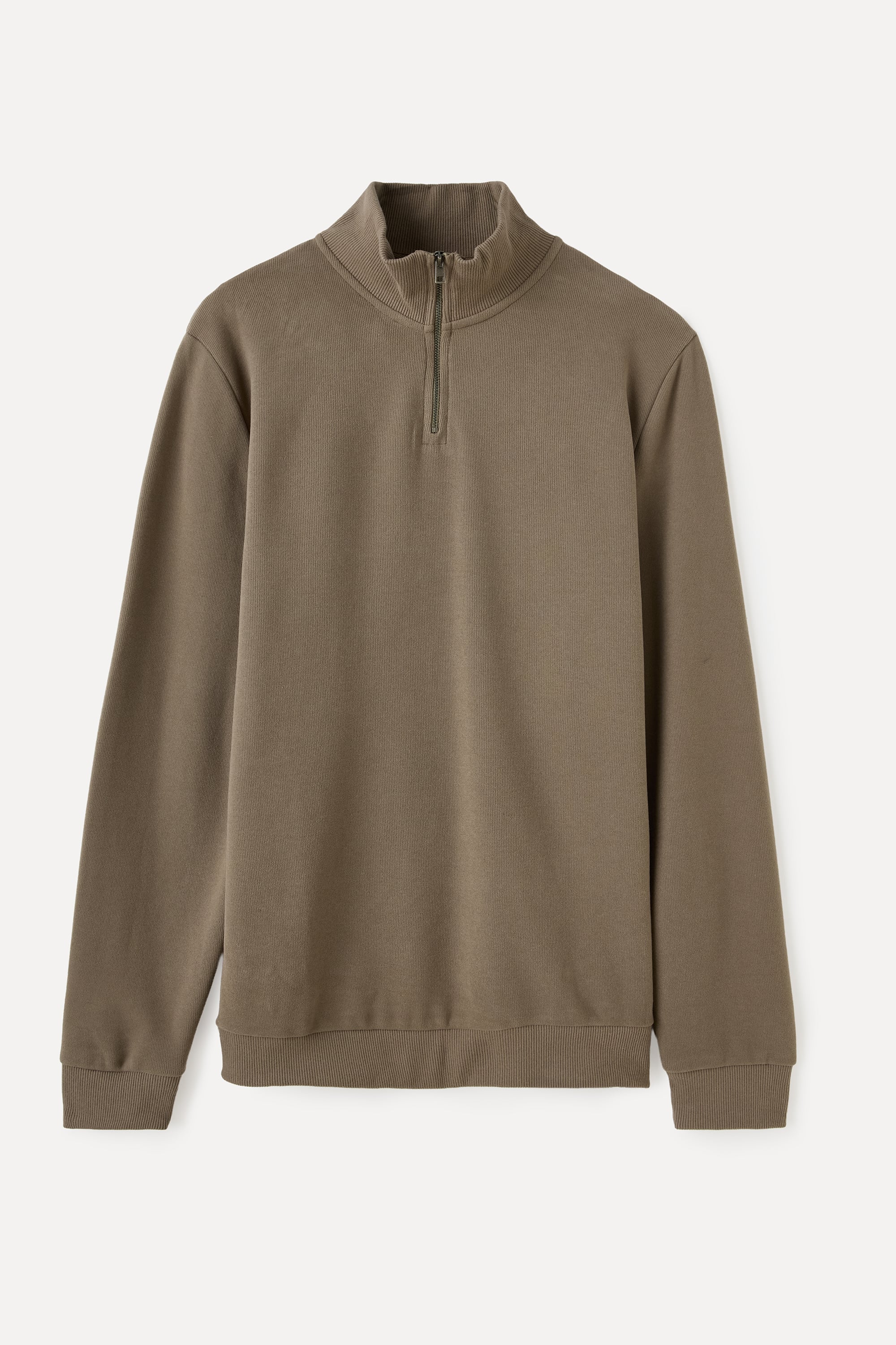 FERMUARLI DİK YAKA SWEATSHIRT