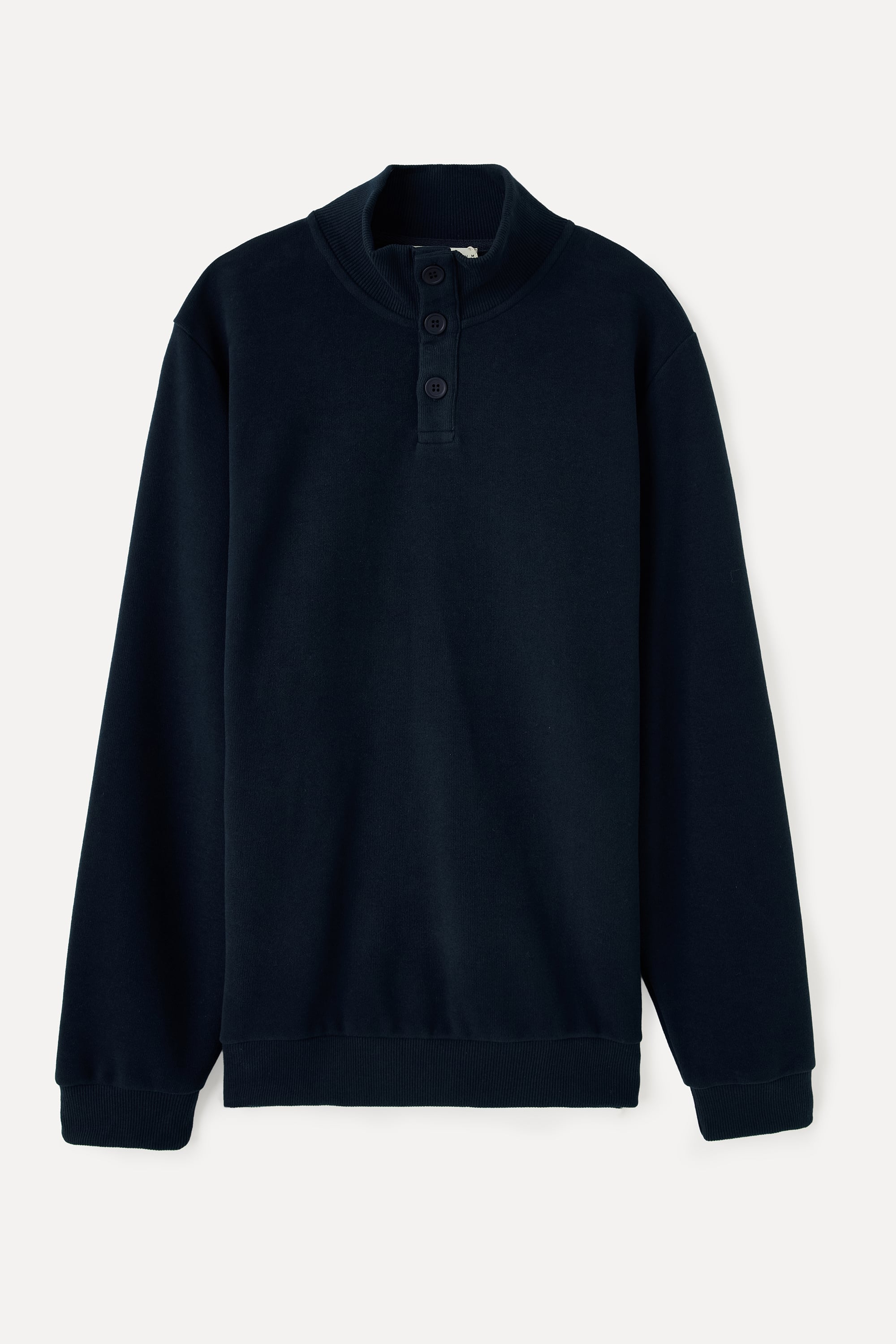 DÜĞMELİ DİK YAKA SWEATSHIRT