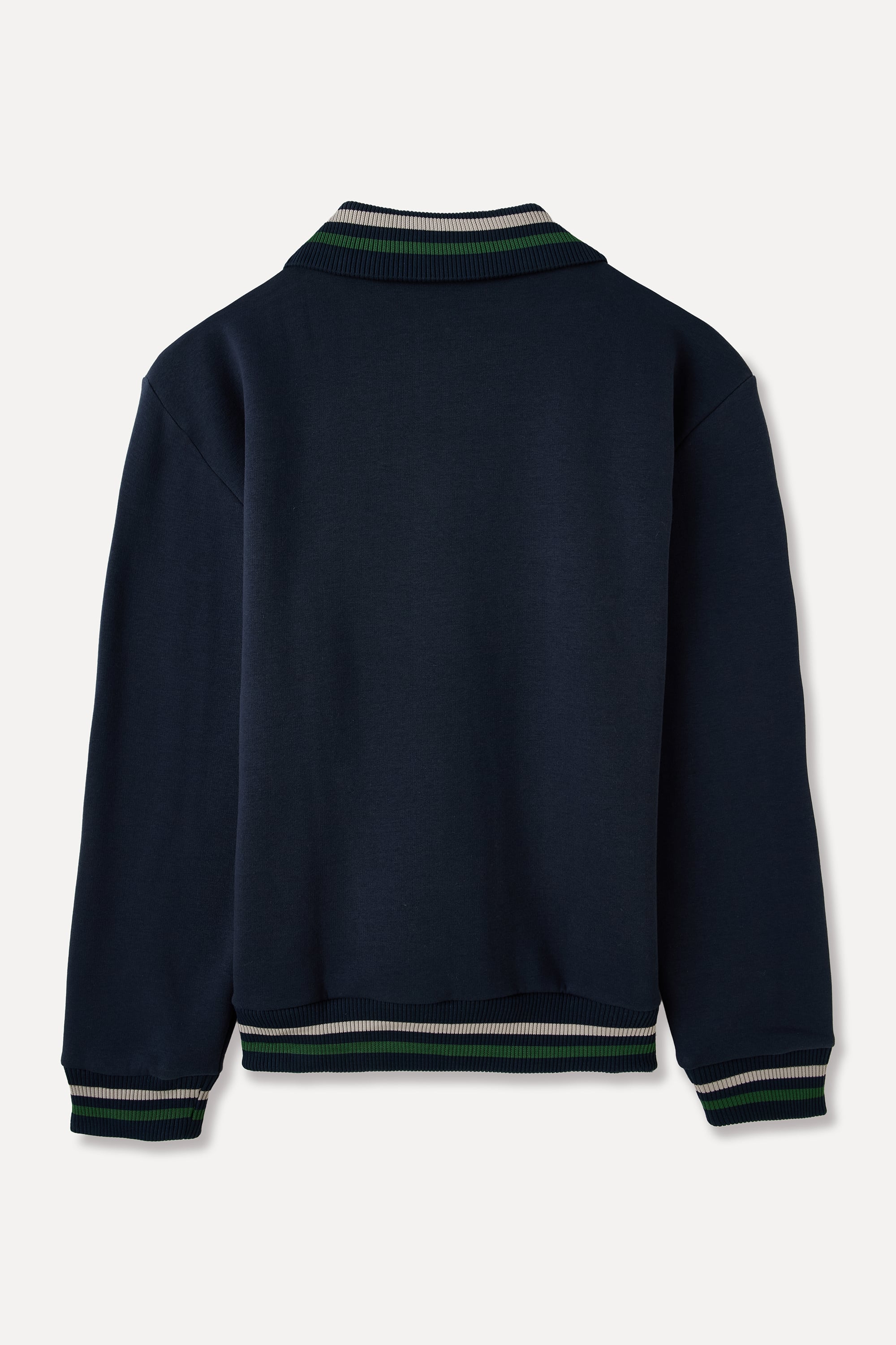 FERMUARLI DİK YAKA NAKIŞLI SWEATSHIRT