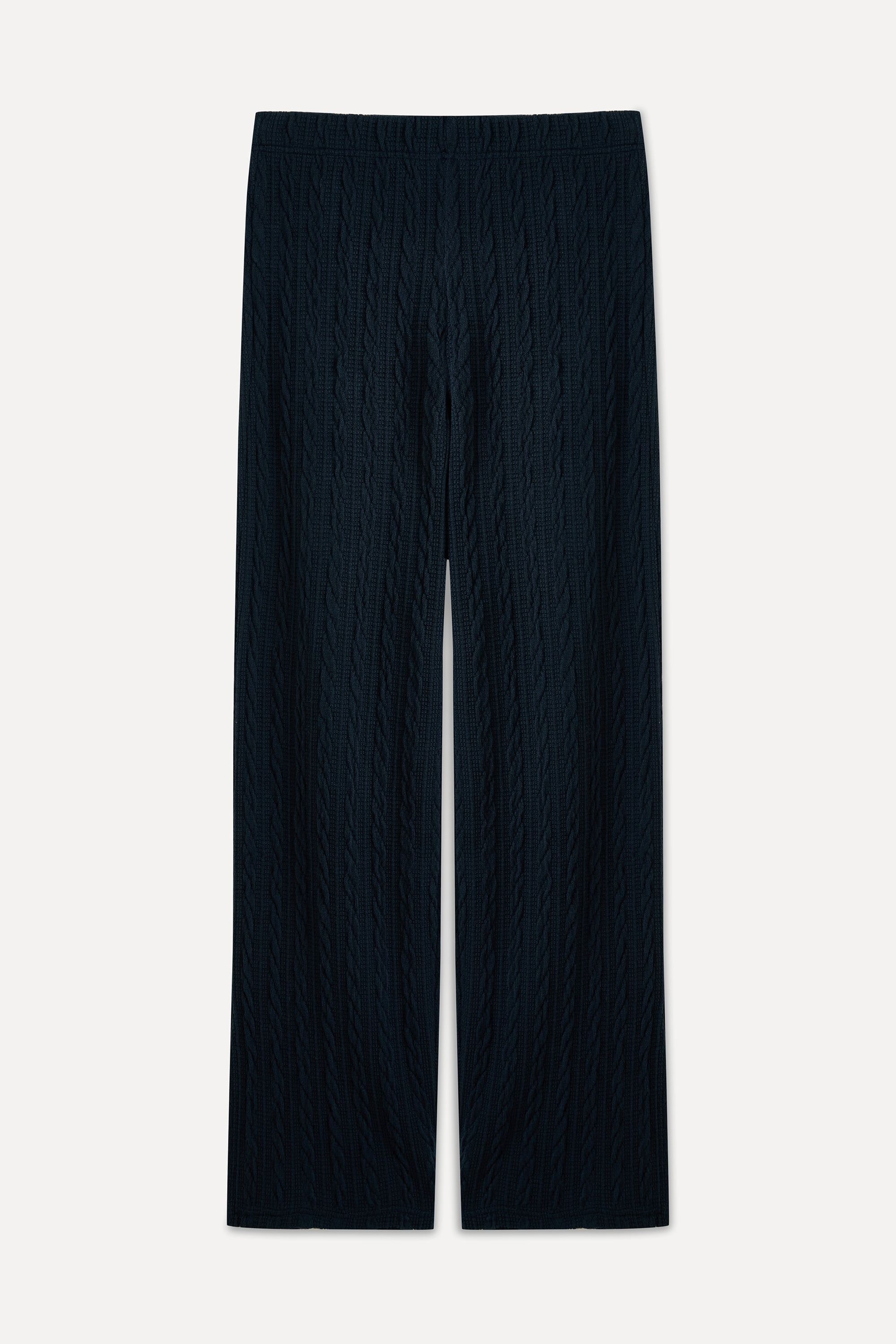 WIDE LEG BELİ LASTİKLİ ÖRME PANTOLON