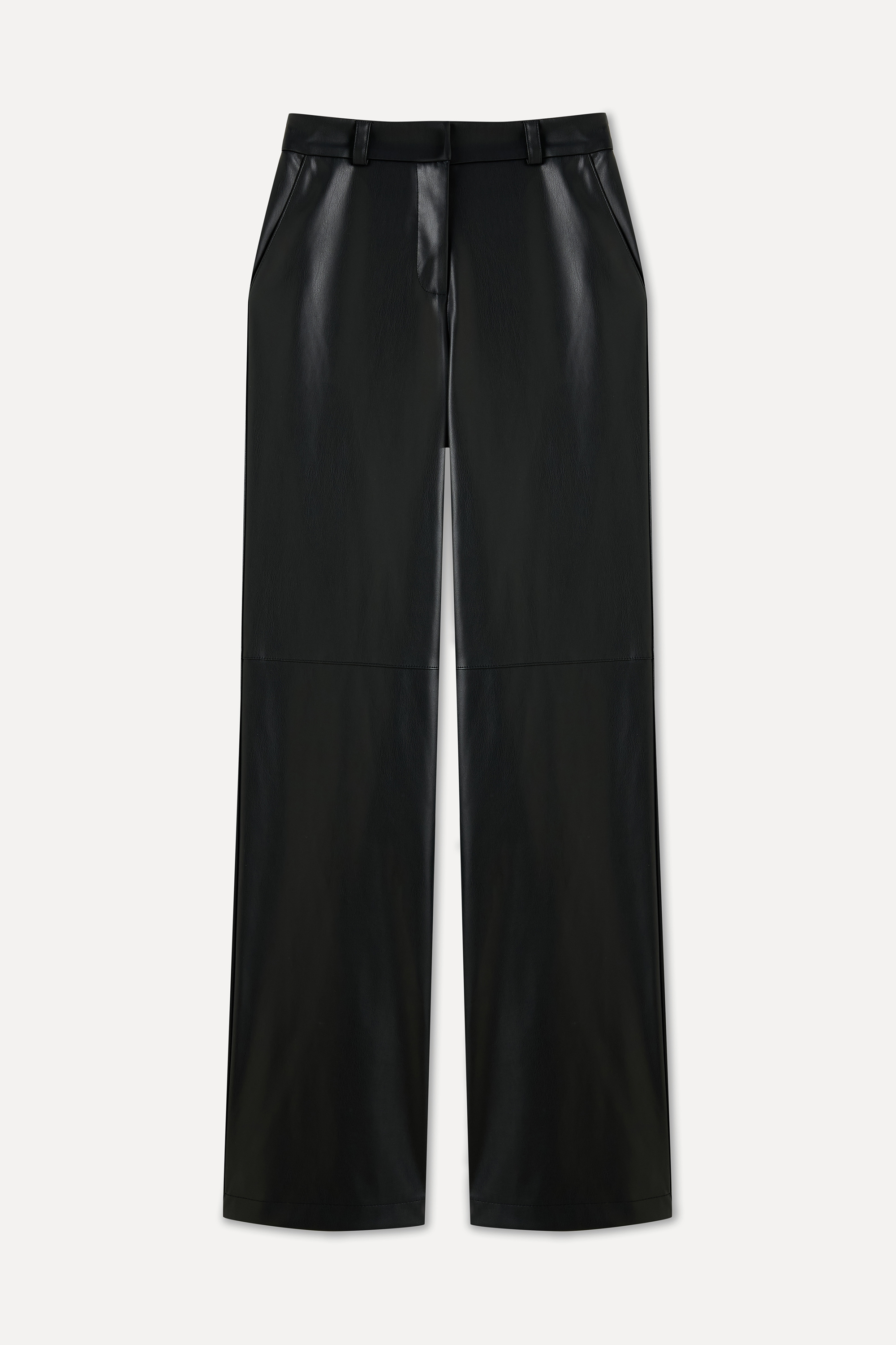 STRAIGHT FIT DERİ GÖRÜNÜMLÜ PANTOLON