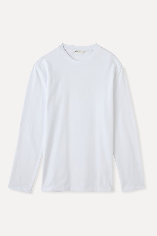 COMFORT FIT BİSİKLET YAKA UZUN KOLLU T-SHIRT