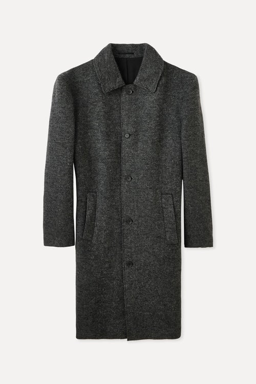  JAKARLI YÜN KARIŞIMLI UZUN KAŞE KABAN