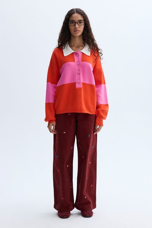 NAKIŞLI WIDE LEG PANTOLON