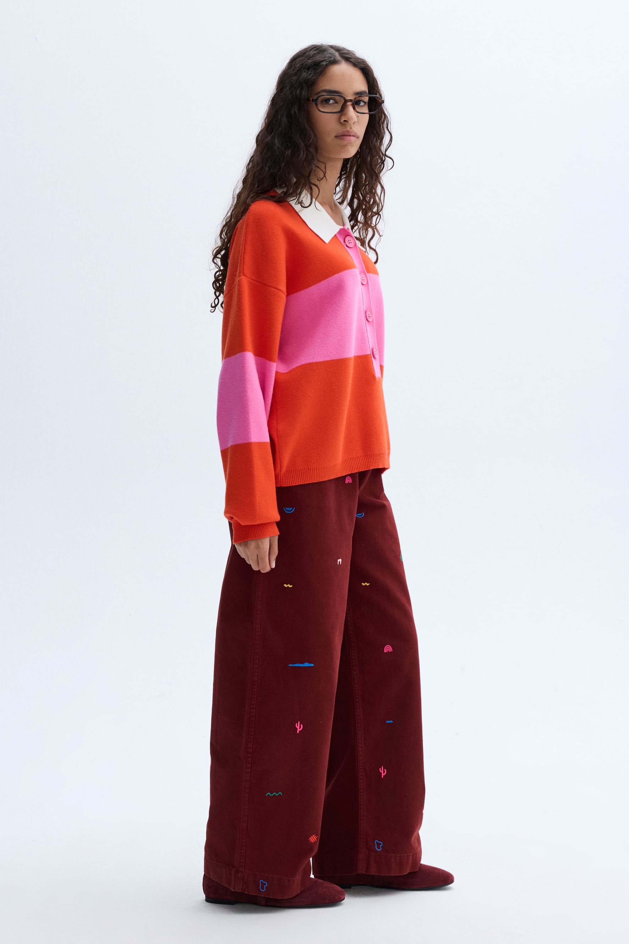 NAKIŞLI WIDE LEG PANTOLON