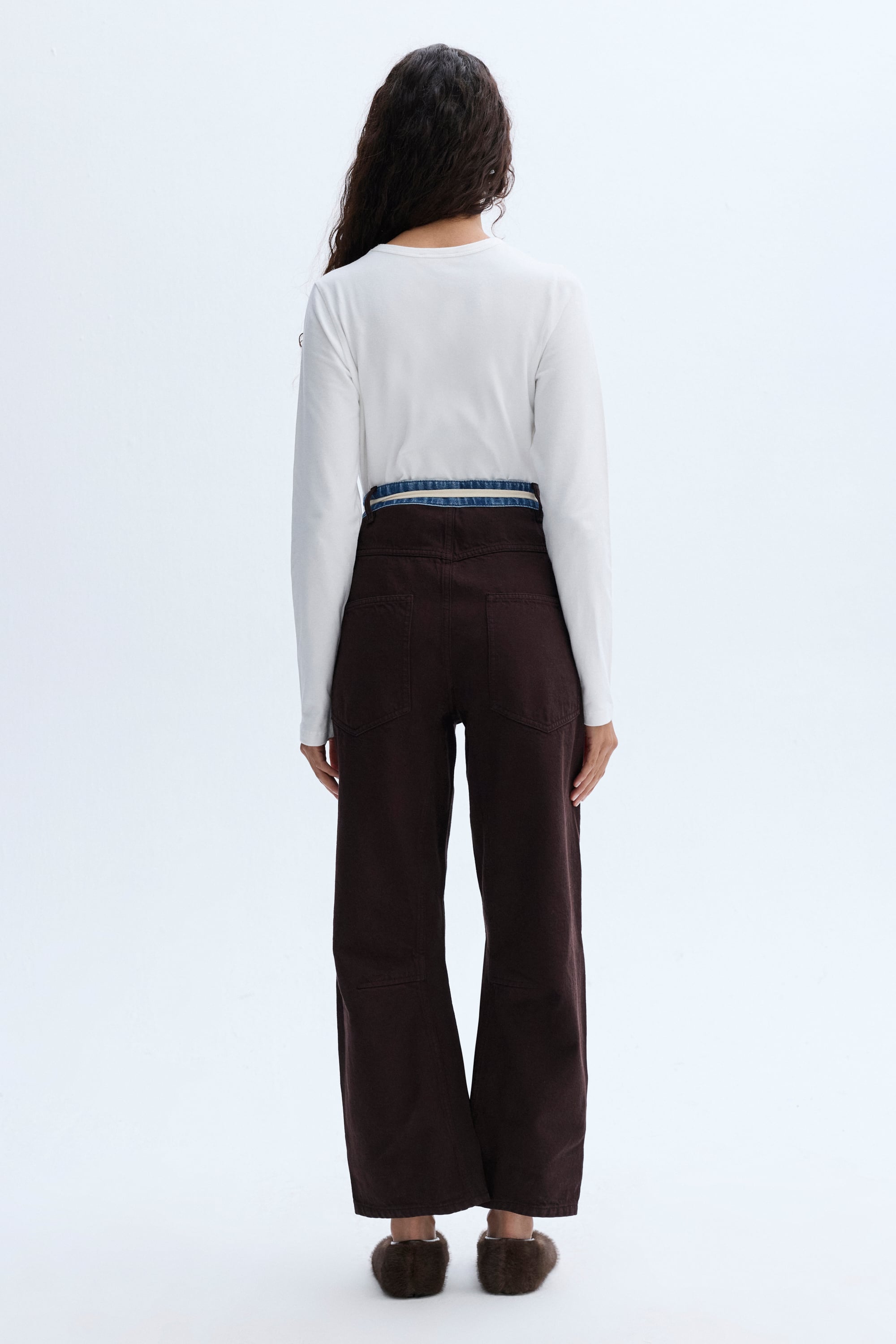 RENK BLOKLU BAĞLAMA DETAYLI PANTOLON