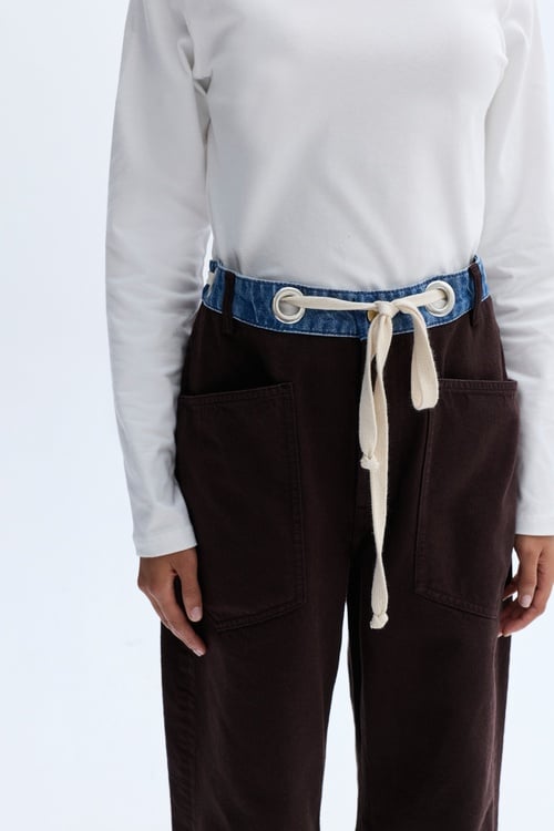 RENK BLOKLU BAĞLAMA DETAYLI PANTOLON