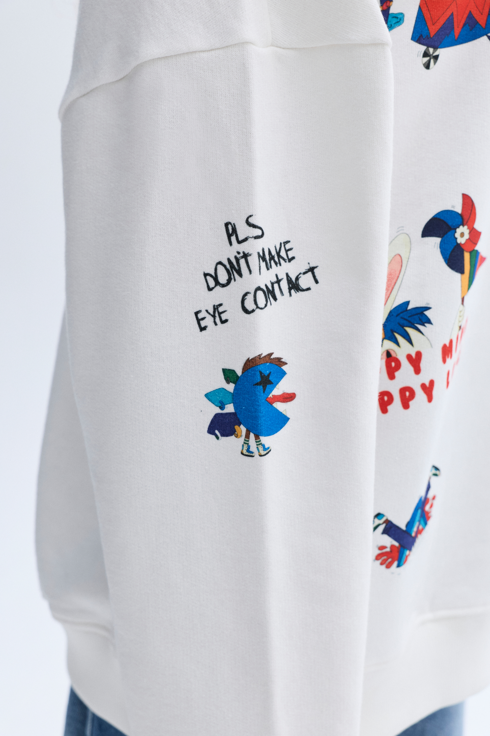 BASKILI BİSİKLET YAKA SWEATSHIRT