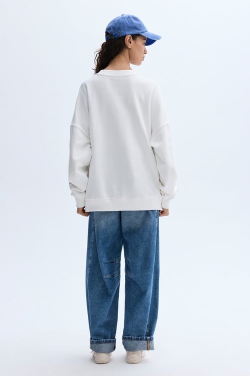 BASKILI BİSİKLET YAKA SWEATSHIRT