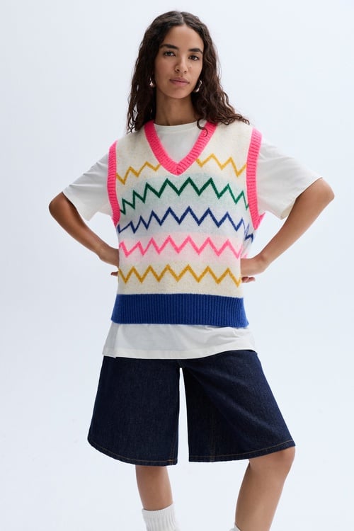 ÇİZGİLİ V YAKA SÜVETER