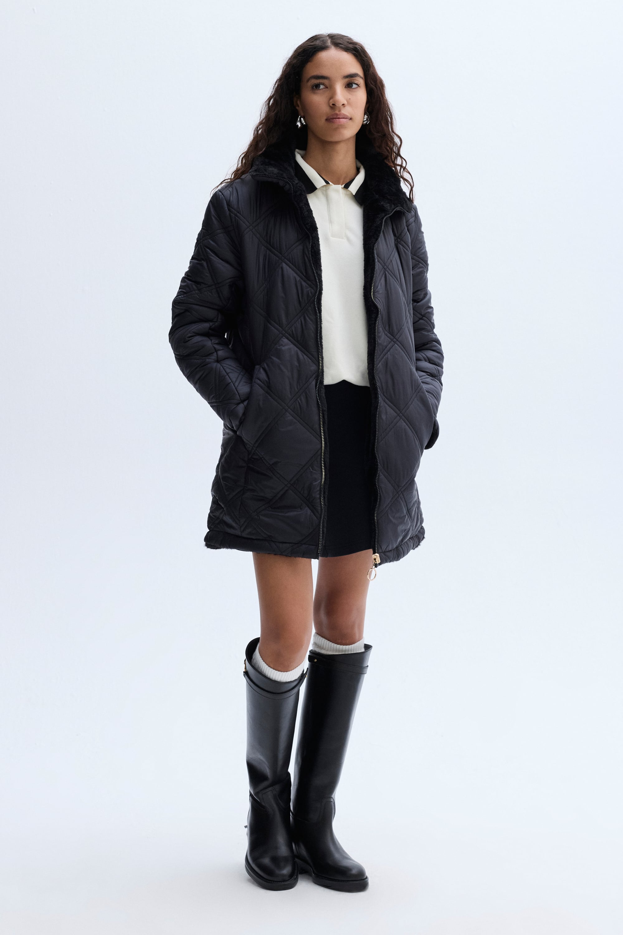 KAPİTONELİ ÇİFT TARAFLI PUFFER MONT