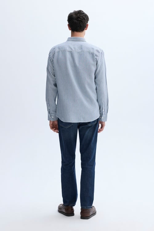 REGULAR FIT ÇİZGİLİ UZUN KOLLU GÖMLEK