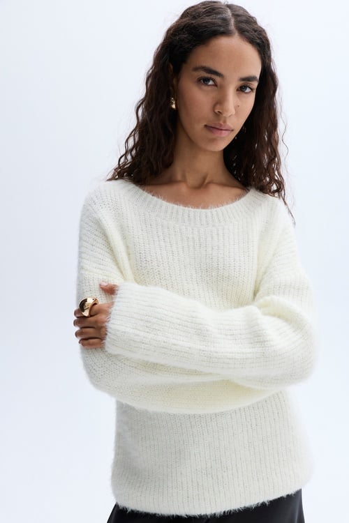 LOOSE FIT BİSİKLET YAKA YUMUŞAK DOKULU TRİKO KAZAK