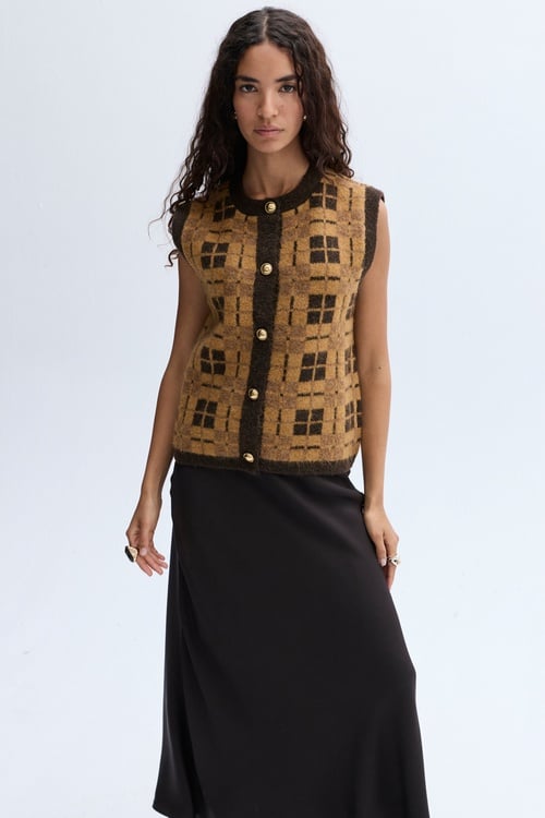 DESENLİ BİSİKLET YAKA YELEK