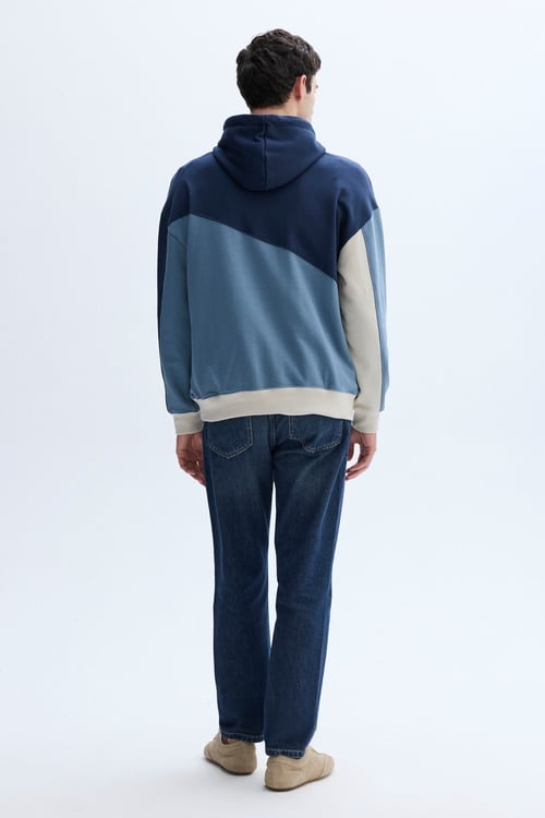 RENK BLOKLU OVERSIZE KAPÜŞONLU SWEATSHIRT