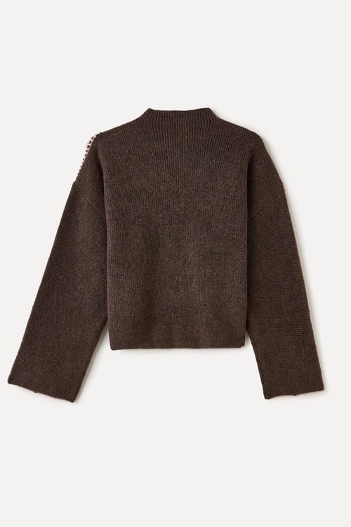 DİKİŞ DETAYLI OVERSIZE DİK YAKA KAZAK