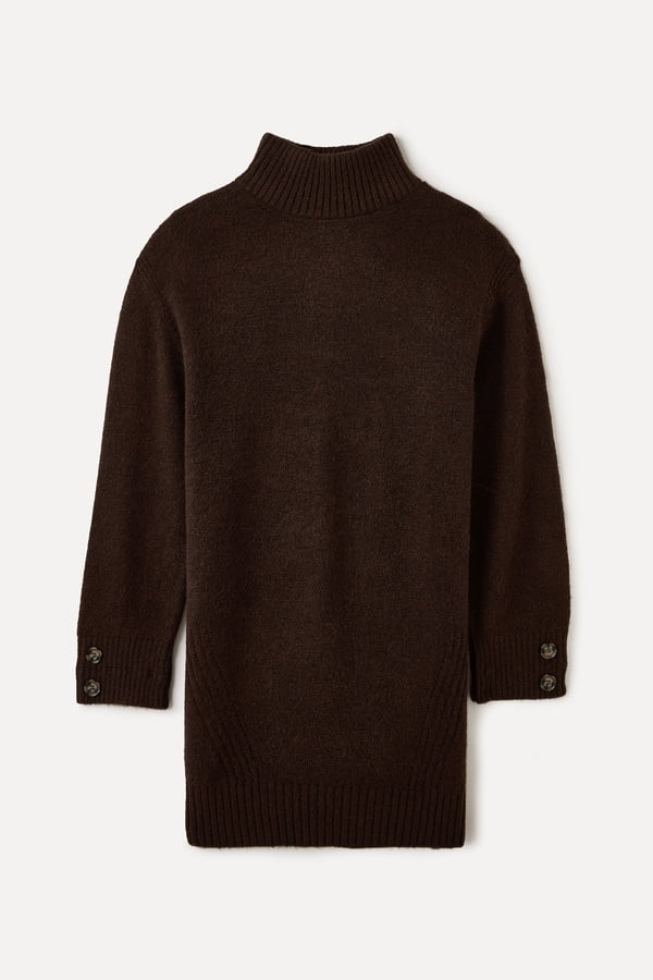 DİK YAKA MİNİ KAZAK ELBİSE