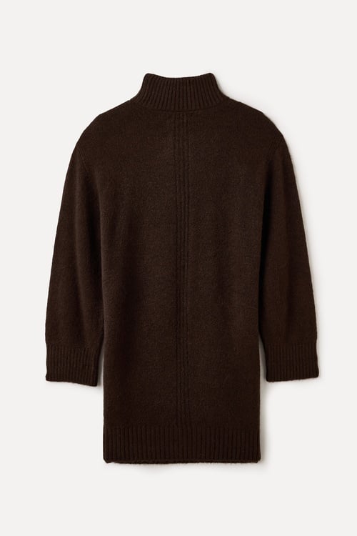 DİK YAKA MİNİ KAZAK ELBİSE