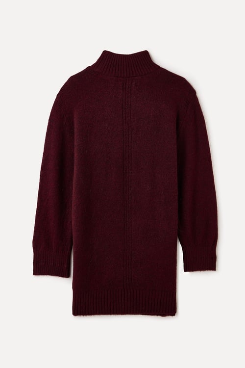 DİK YAKA MİNİ KAZAK ELBİSE