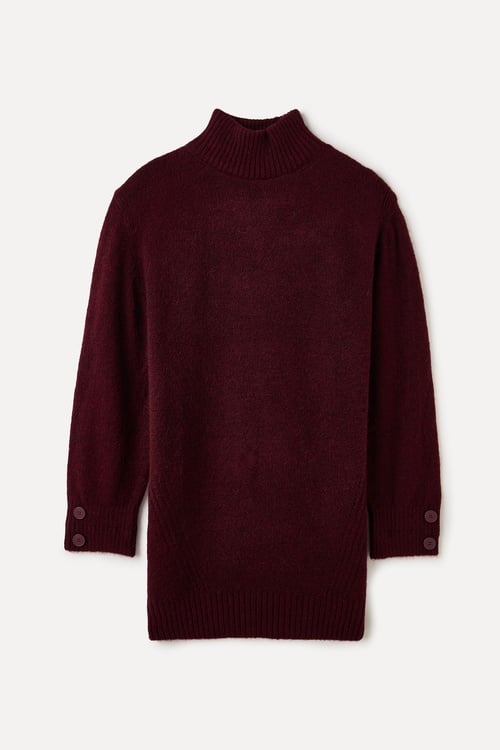 DİK YAKA MİNİ KAZAK ELBİSE