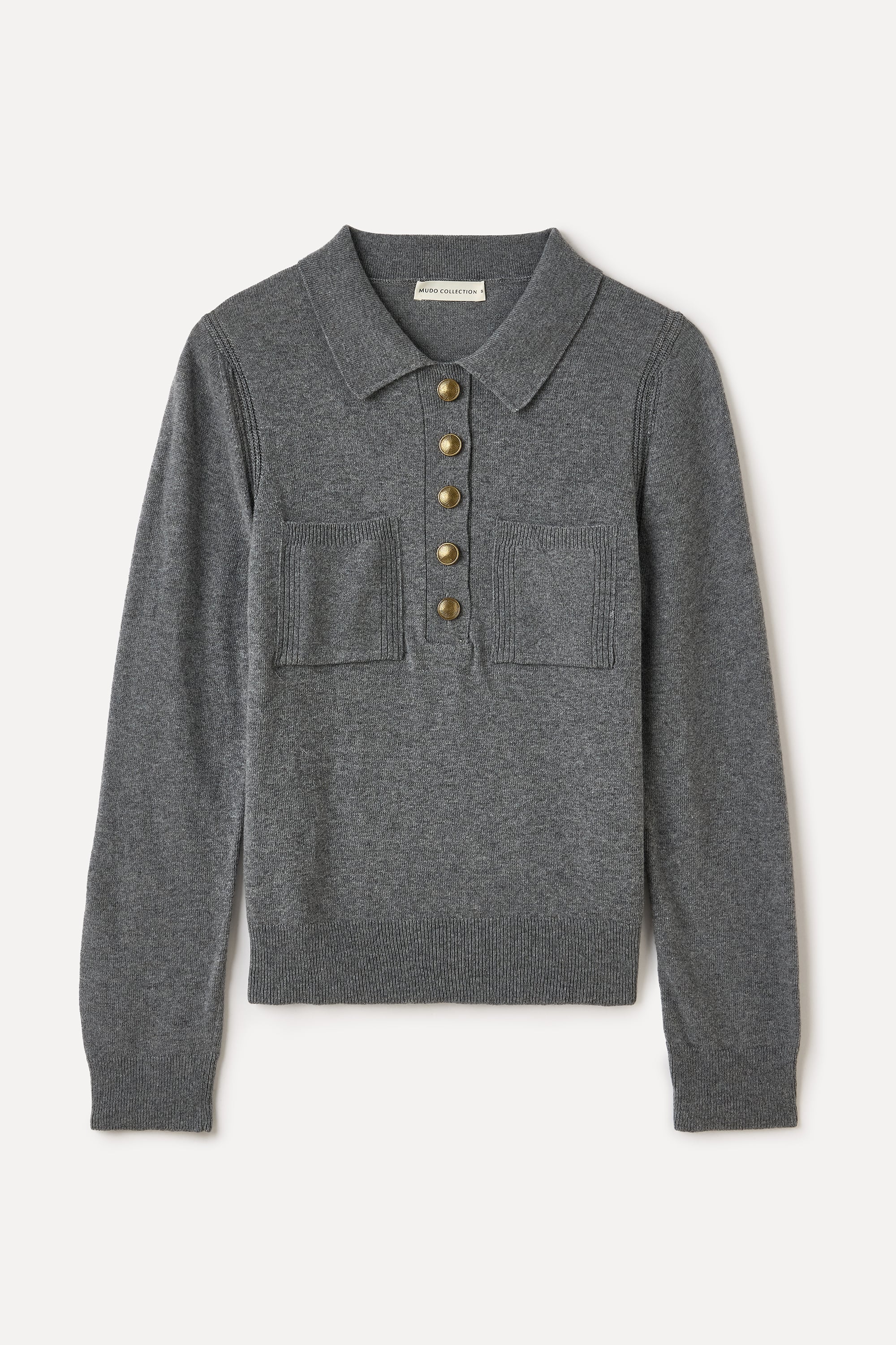 POLO YAKA CEPLİ YÜN KARIŞIMLI KAZAK