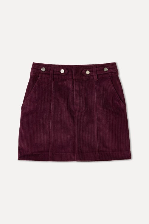 KEMER DETAYLI KADİFE DOKULU MİNİ ETEK