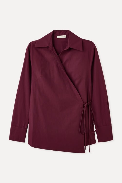 KRUVAZE BAĞLAMA DETAYLI GÖMLEK