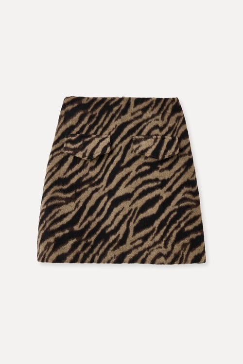 BASKILI DOKULU MİNİ ETEK