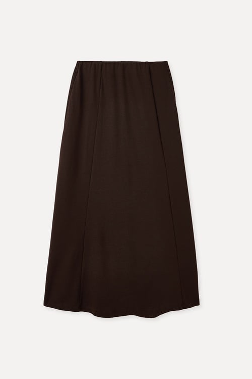 DİKİŞ DETAYLI DÜĞMELİ MİDİ ETEK