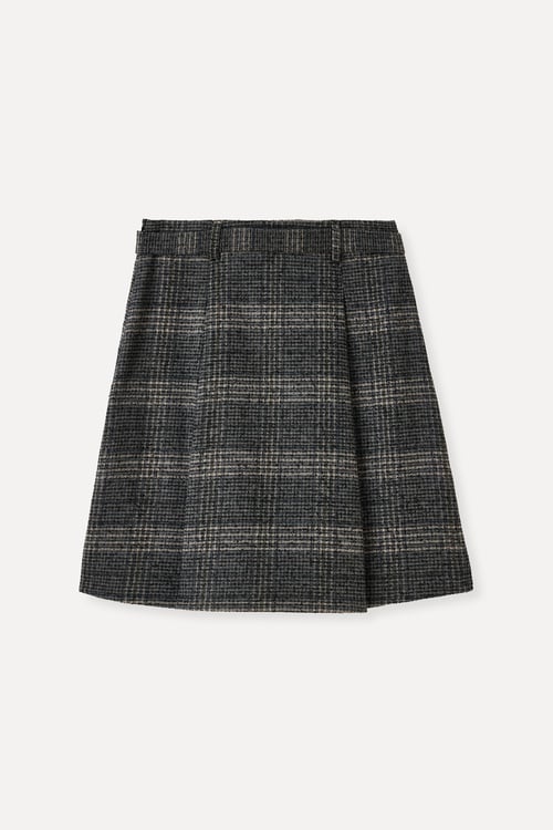  EKOSELİ KEMER DETAYLI MİNİ ETEK