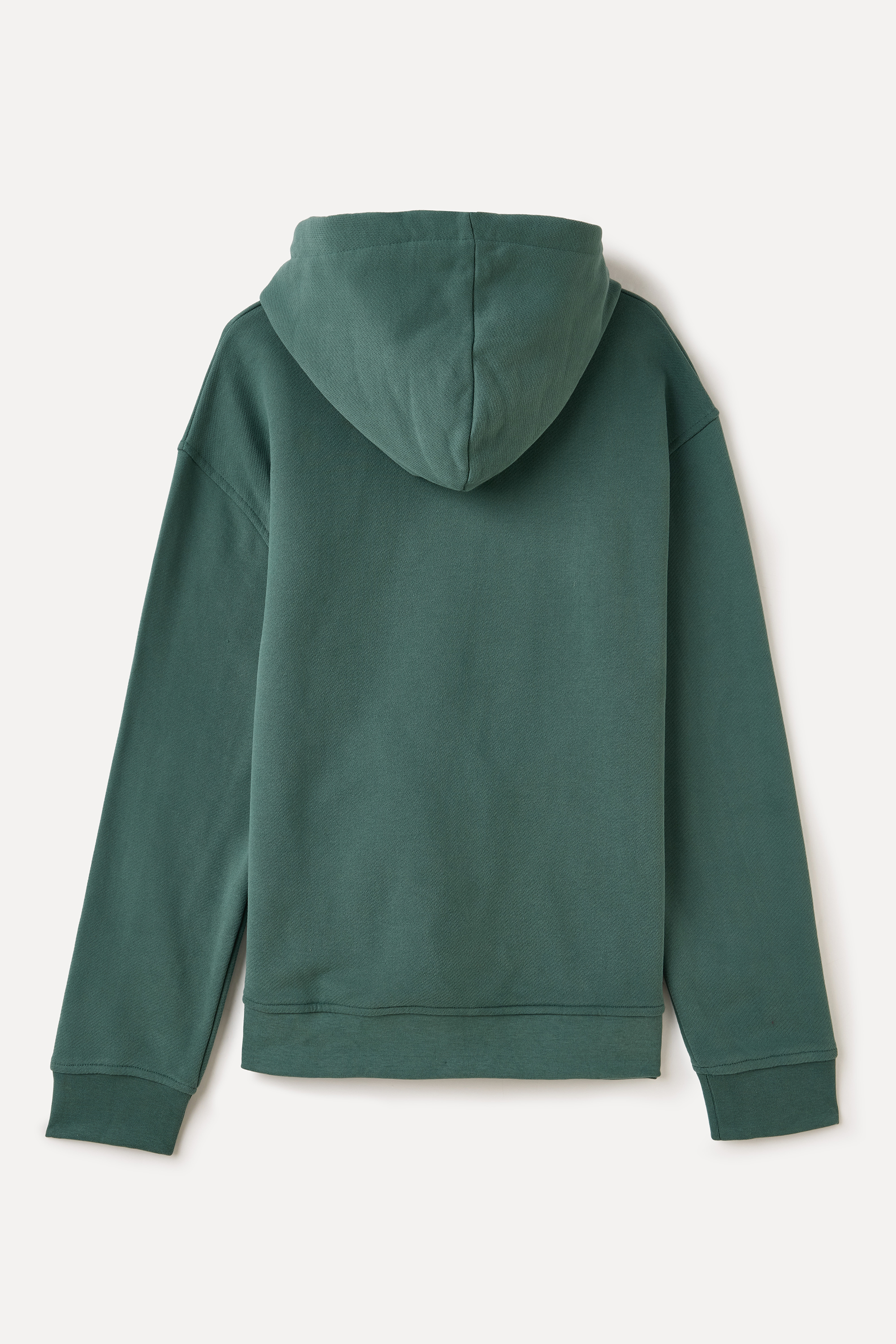 Erkek İndigo Kapüşonlu Kanguru Cepli Oversize Sweatshirt