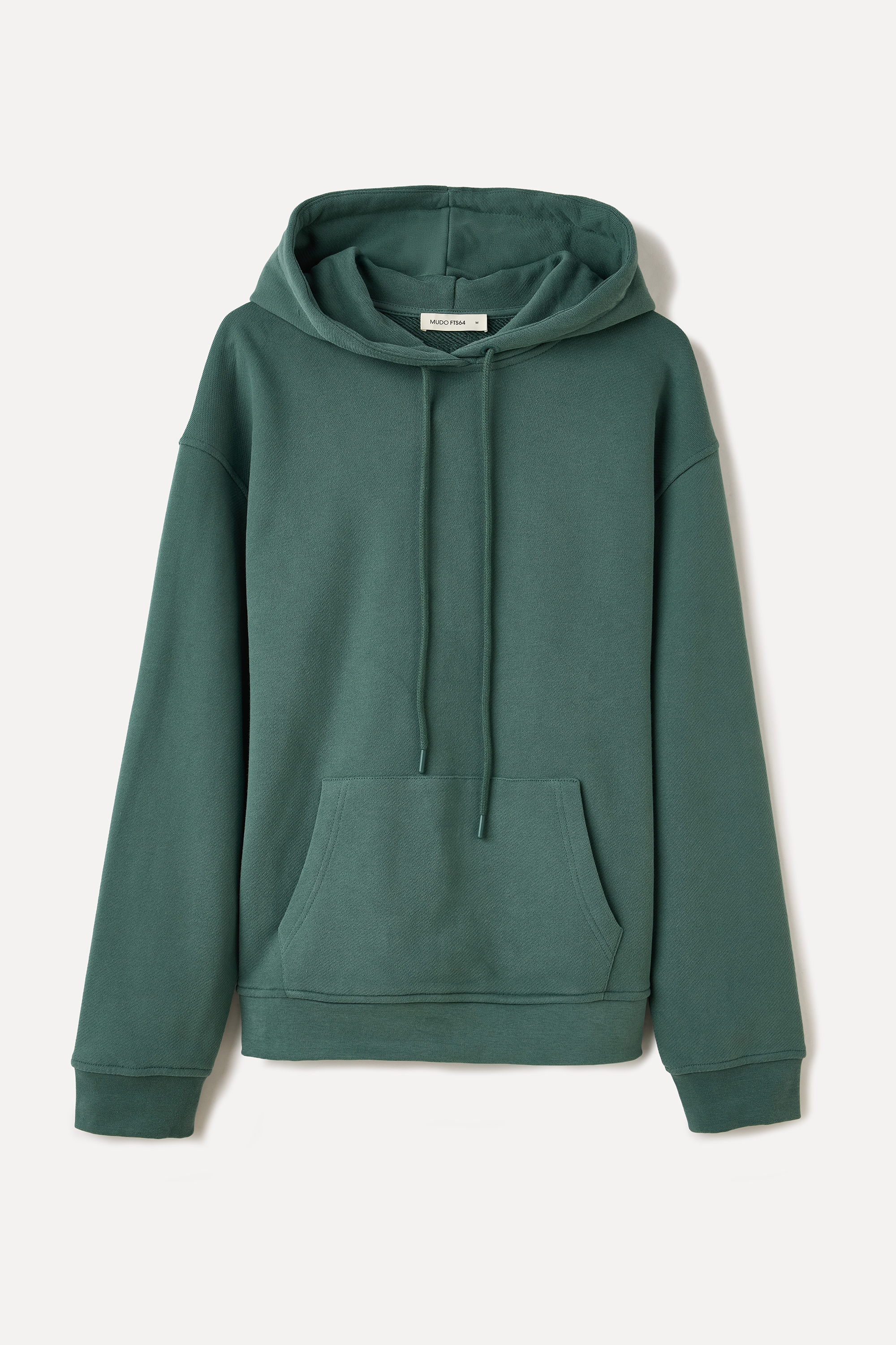Erkek İndigo Kapüşonlu Kanguru Cepli Oversize Sweatshirt