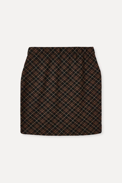 EKOSELİ BELİ LASTİKLİ MİNİ ETEK