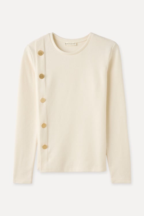 DÜĞME DETAYLI UZUN KOLLU BLUZ