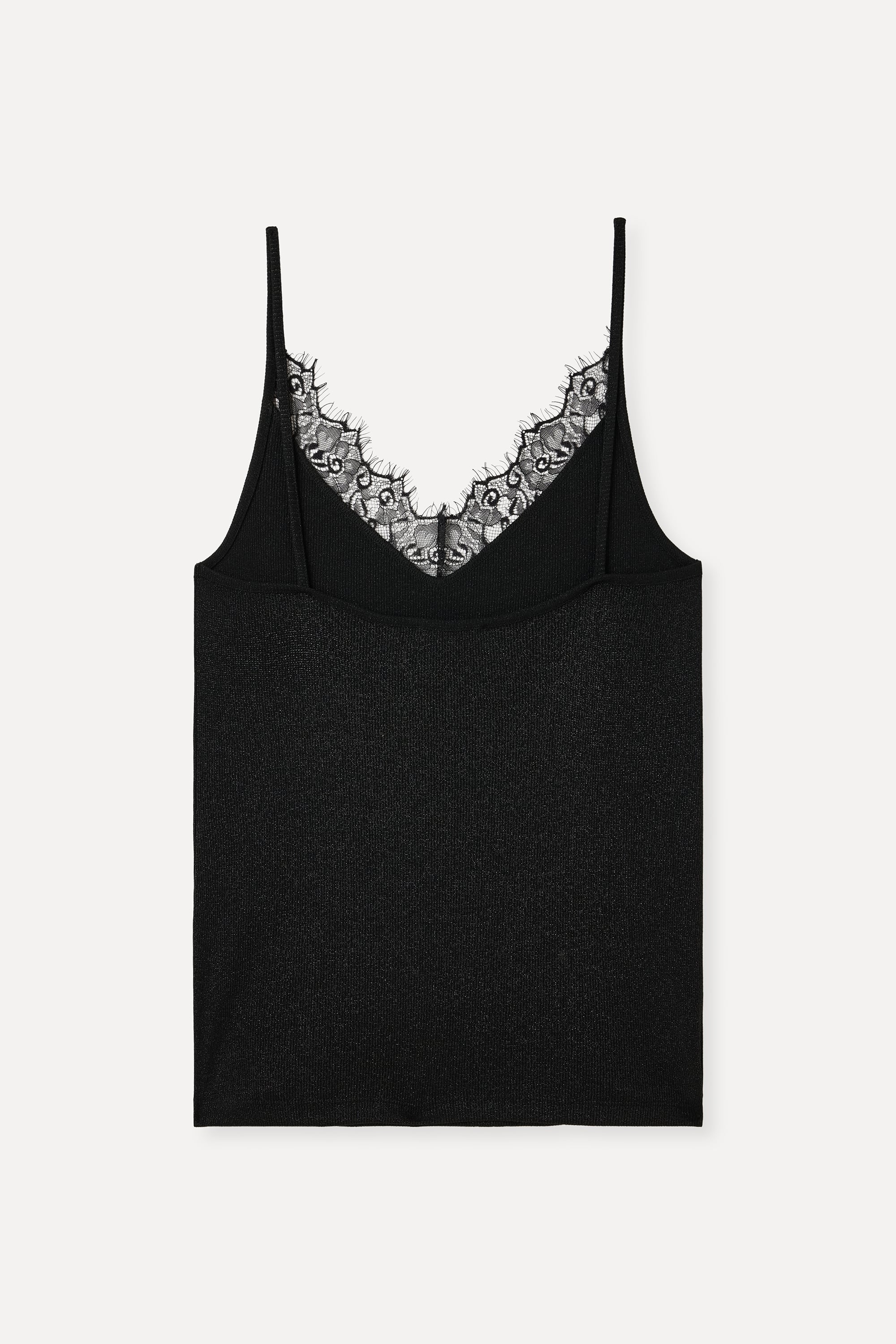 V YAKA DANTELLİ KOLSUZ BLUZ