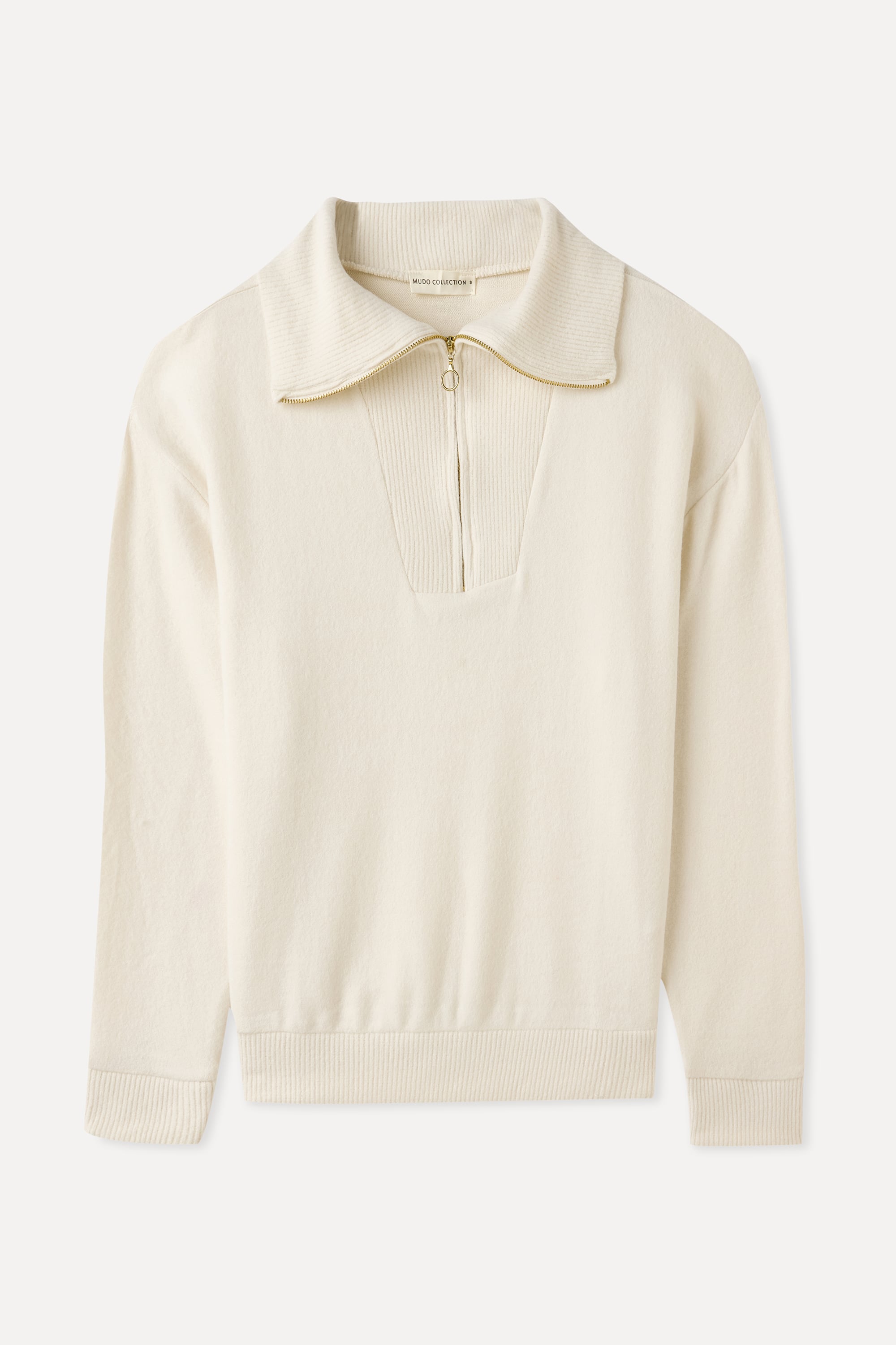 FERMUARLI DİK YAKA SWEATSHIRT