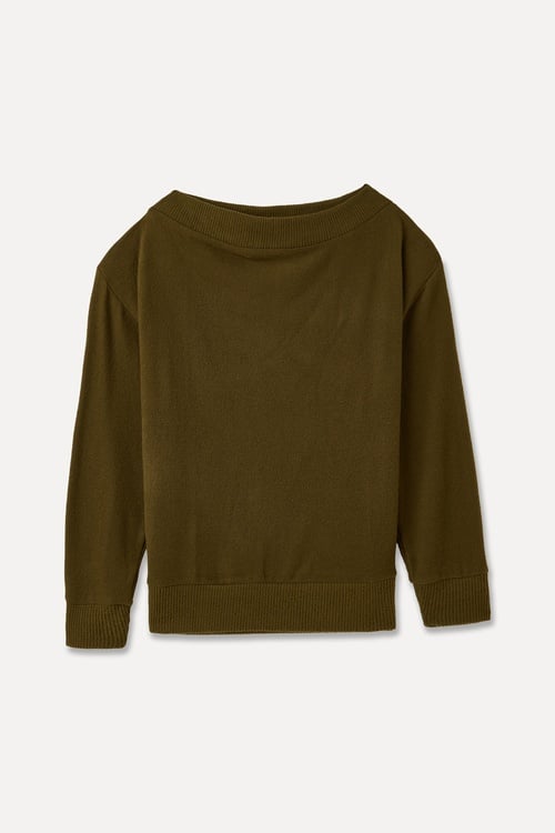 DÜŞÜK OMUZ KAYIK YAKA KAZAK