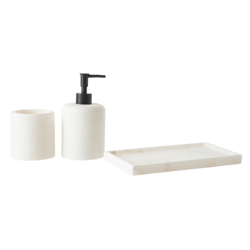  MARBLE MAT BEYAZ 3'LÜ BANYO SETİ