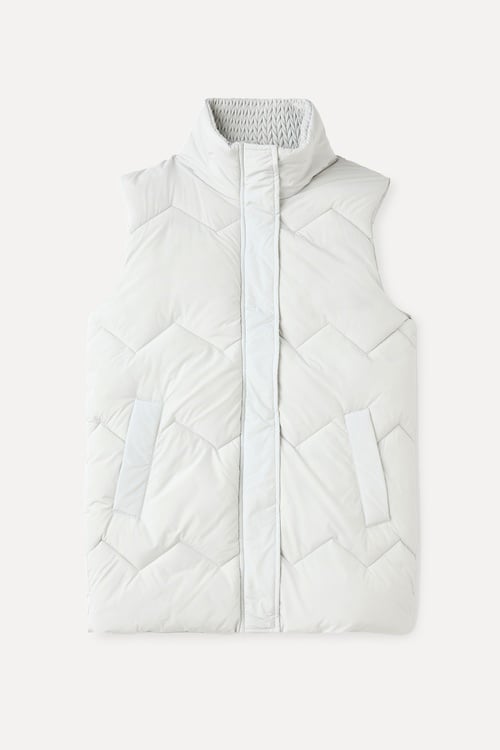 KAPİTONELİ DİK YAKA ŞİŞME YELEK